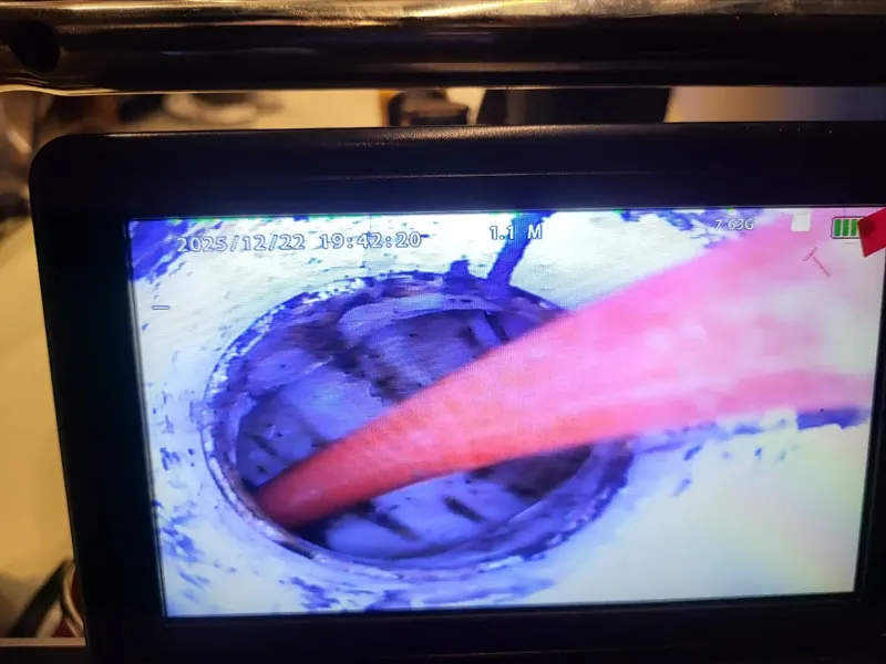 정읍 스프링 장비가 관 안으로 들어간 내시경 화면